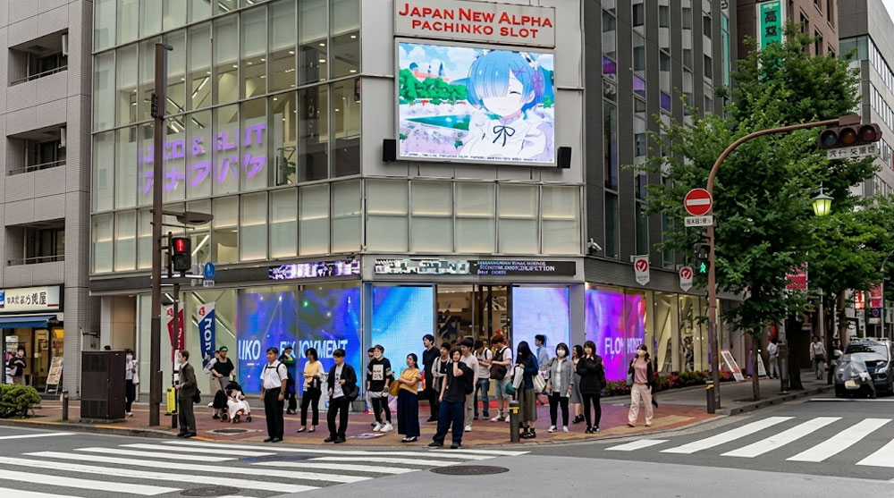 東京池袋「ジャパンニューアルファ池袋店」様|店頭透過LEDビジョン施工実績