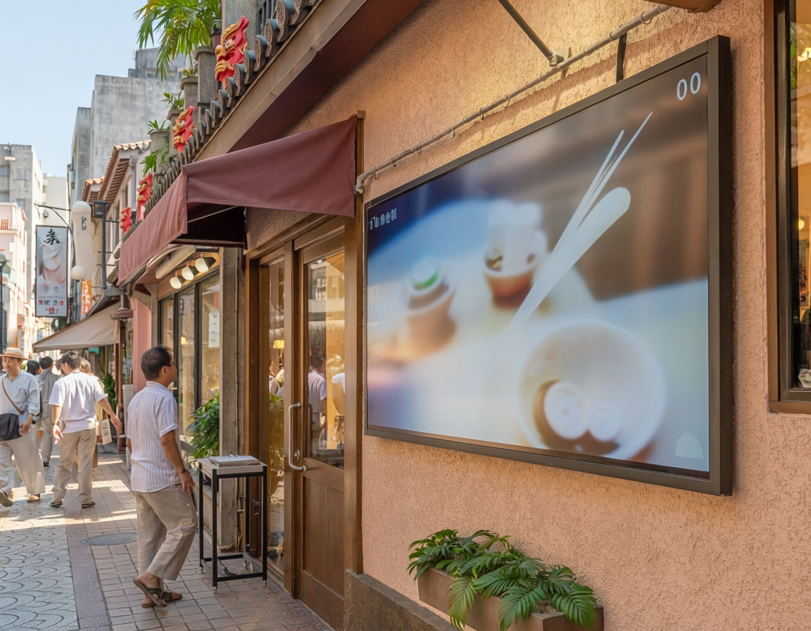 沖縄で店舗外壁にLEDビジョンを導入するなら?2㎡スタンダードプランの活用例と費用感