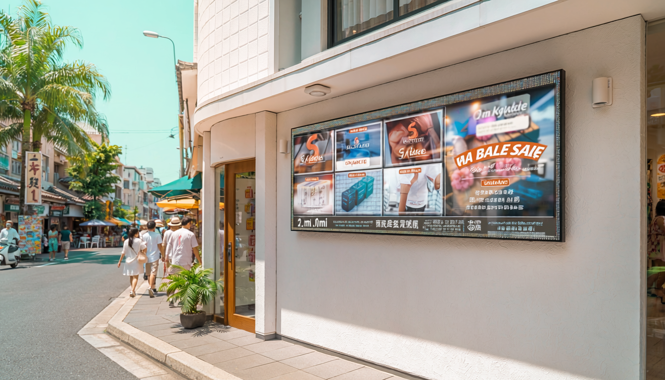 国際通りの店舗外壁には2㎡のLEDビジョンが使いやすい理由｜スタンダードプラン59.8万円〜
